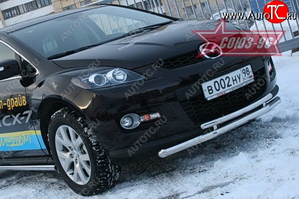 16 064 р. Защита переднего бампера двойная Souz-96 (d460/42) Mazda CX-7 ER дорестайлинг (2006-2010)  с доставкой в г. Майкоп