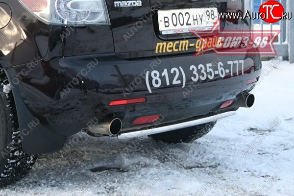 9 314 р. Защита заднего бампера Souz-96 (d42) Mazda CX-7 ER дорестайлинг (2006-2010)  с доставкой в г. Майкоп