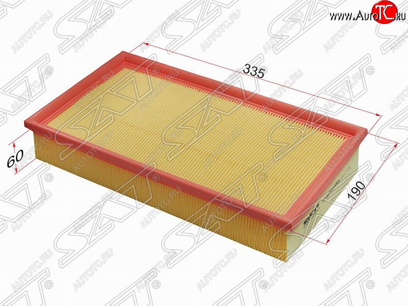 369 р. Фильтр воздушный двигателя SAT (335х190х60 mm)  Mercedes-Benz E-Class  W210 (1996-2003) дорестайлинг седан, дорестайлинг универсал, седан рестайлинг, универсал рестайлинг  с доставкой в г. Майкоп