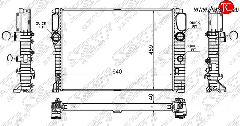 7 999 р. Радиатор двигателя SAT (пластинчатый, DIESEL, МКПП/АКПП) Mercedes-Benz E-Class W211 дорестайлинг седан (2002-2006)  с доставкой в г. Майкоп
