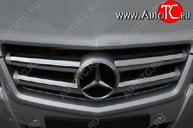 8 599 р. Хромированые накладки решетки радиатора СТ Mercedes-Benz GLK class X204 рестайлинг (2012-2015)  с доставкой в г. Майкоп