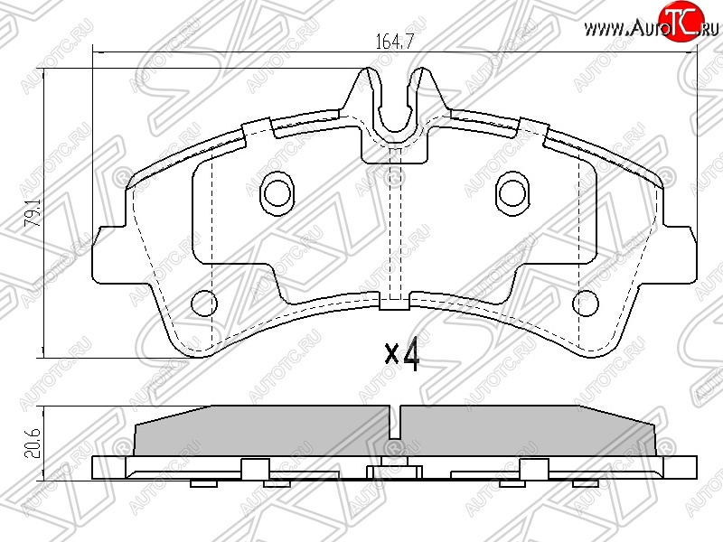 1 439 р. Колодки тормозные задние SAT Mercedes-Benz Sprinter W906 (2006-2013)  с доставкой в г. Майкоп