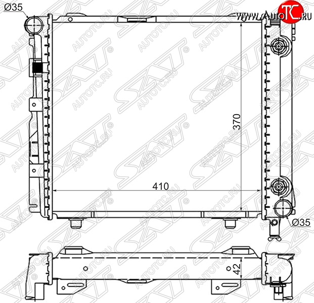 6 249 р. Радиатор двигателя SAT (пластинчатый, 2.0/2.2/2.3, АКПП) Mercedes-Benz C-Class W201 седан (1982-1992)  с доставкой в г. Майкоп