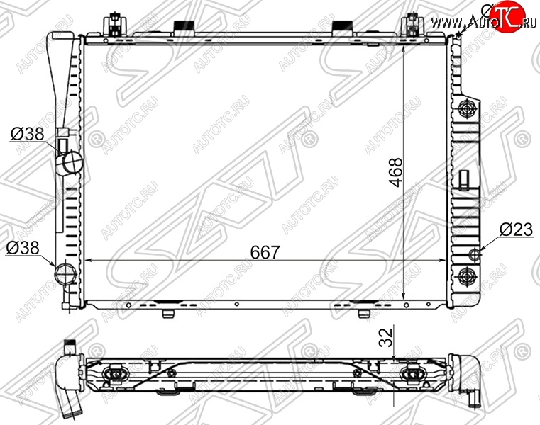 9 399 р. Радиатор двигателя SAT (пластинчатый, 2.8/3.0/3.2, МКПП/АКПП) Mercedes-Benz S class W140 Седан (1991-1998)  с доставкой в г. Майкоп