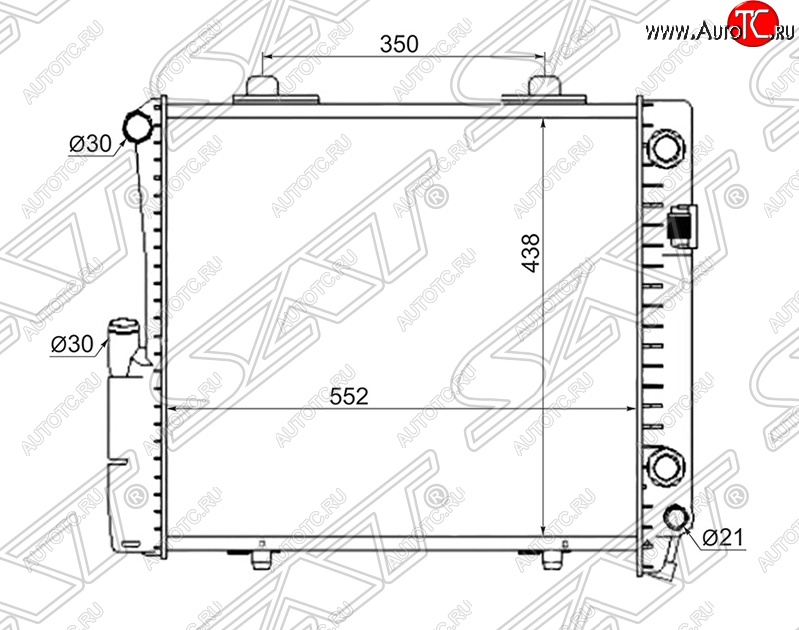 8 799 р. Радиатор двигателя (пластинчатый, 2.6/3.2, МКПП/АКПП) SAT Mercedes-Benz C-Class W201 седан (1982-1992)  с доставкой в г. Майкоп