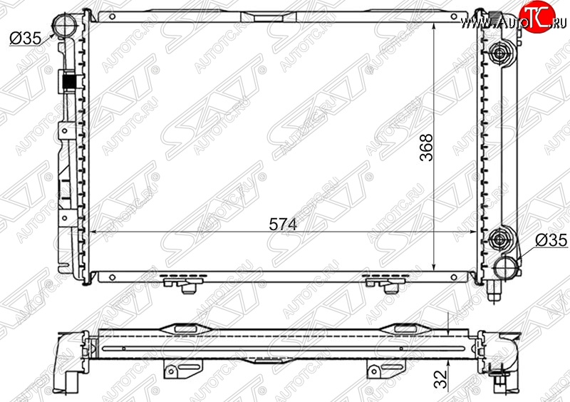 15 799 р. Радиатор двигателя (пластинчатый, 1.8/2.0/2.0D/2.2D, АКПП) SAT Mercedes-Benz C-Class W201 седан (1982-1992)  с доставкой в г. Майкоп