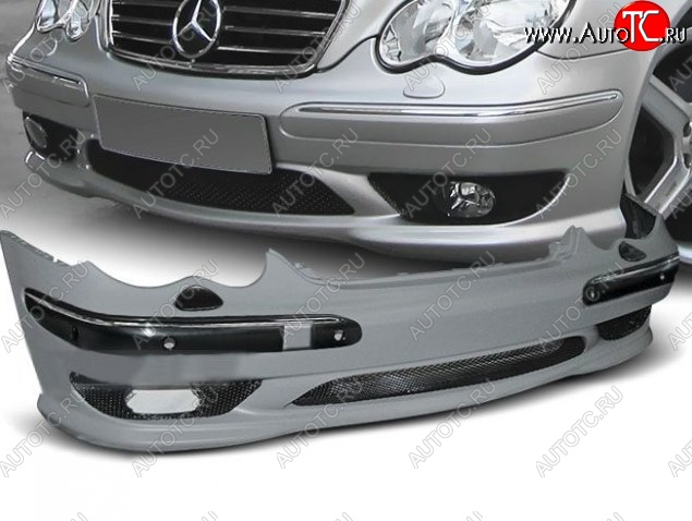 32 499 р. Передний бампер AMG Style Mercedes-Benz C-Class W203 дорестайлинг седан (2000-2004) (Неокрашенный)  с доставкой в г. Майкоп