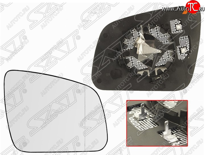 839 р. Правое полотно зеркала SAT (асферическое с обогревом) Mercedes-Benz C-Class W204 дорестайлинг седан (2007-2011)  с доставкой в г. Майкоп