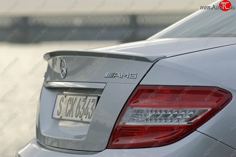 3 499 р. Спойлер багажника AMG Mercedes-Benz C-Class W204 дорестайлинг седан (2007-2011) (Неокрашенный)  с доставкой в г. Майкоп