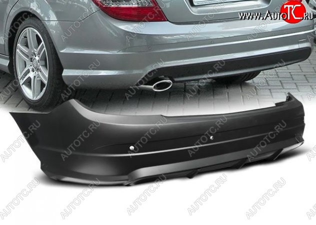 35 449 р. Задний бампер AMG Style Mercedes-Benz C-Class W204 дорестайлинг седан (2007-2011) (Неокрашенный)  с доставкой в г. Майкоп