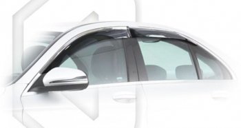Дефлектора окон CA-Plastic Mercedes-Benz C-Class W205 дорестайлинг седан (2015-2018) (Classic полупрозрачный, Без хром.молдинга)