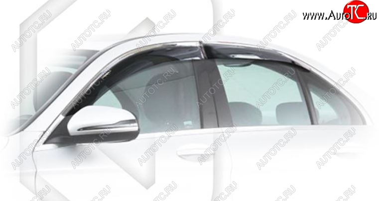 2 099 р. Дефлектора окон CA-Plastic Mercedes-Benz C-Class W205 дорестайлинг седан (2015-2018) (Classic полупрозрачный, Без хром.молдинга)  с доставкой в г. Майкоп