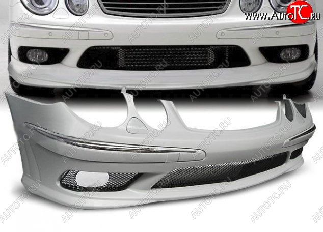 30 949 р. Передний бампер AMG Style Mercedes-Benz E-Class W211 дорестайлинг седан (2002-2006) (Неокрашенный)  с доставкой в г. Майкоп