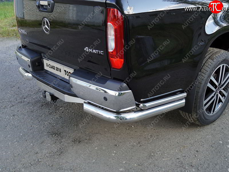 36 299 р. Защита заднего бампера (уголки двойные) ТСС 76,1/42,4 мм Mercedes-Benz X class W470 (2017-2020)  с доставкой в г. Майкоп