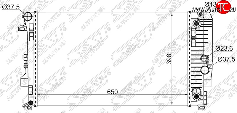 9 499 р. Радиатор двигателя (пластинчатый, 2.0D/2.2D/3.2/3.5, МКПП/АКПП) SAT Mercedes-Benz Vito W639 дорестайлинг (2003-2010)  с доставкой в г. Майкоп