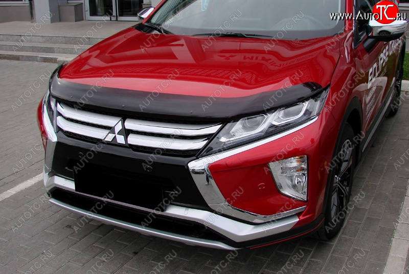 3 299 р. Дефлектор капота SIM Mitsubishi Eclipse Cross GK дорестайлинг (2017-2021)  с доставкой в г. Майкоп