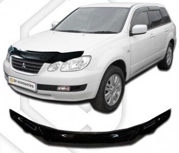 2 079 р. Дефлектор капота CA-Plastic  Mitsubishi Airtek (2001-2008) (серия Classic черный)  с доставкой в г. Майкоп. Увеличить фотографию 2
