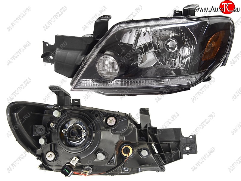 5 699 р. Левая передняя фара SAT (цельная, Евросвет) Mitsubishi Outlander CU (2003-2009)  с доставкой в г. Майкоп