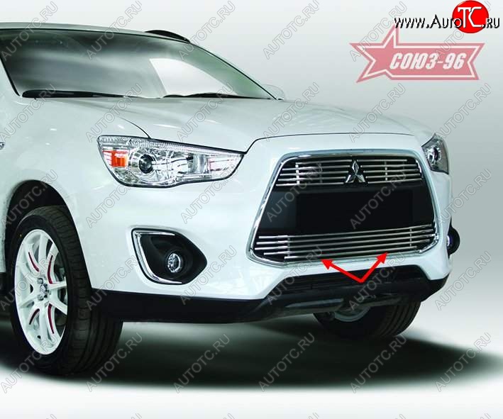 2 294 р. Декоративный элемент воздухозаборника Souz-96 (d10) Mitsubishi ASX 1-ый рестайлинг (2013-2016)  с доставкой в г. Майкоп