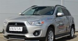 17 899 р. Защита переднего бампера (2 трубыØ63 и 42 мм, нержавейка) SLITKOFF  Mitsubishi ASX (2013-2016) 1-ый рестайлинг  с доставкой в г. Майкоп. Увеличить фотографию 4