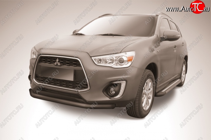 10 399 р. Защита переднего бампер d76 Slitkoff  Mitsubishi ASX (2013-2016) 1-ый рестайлинг (Цвет: серебристый)  с доставкой в г. Майкоп