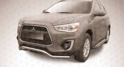 Фигурная защита переднего бампера диаметром 57 мм Slitkoff Mitsubishi ASX (2013-2016) 1-ый рестайлинг