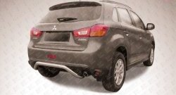Фигурная защита заднего бампера диаметром 57 мм Slitkoff Mitsubishi ASX (2013-2016) 1-ый рестайлинг