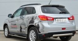 10 949 р. Защита заднего бампера (Ø75x42 мм, нержавейка) Russtal Mitsubishi ASX 1-ый рестайлинг (2013-2016)  с доставкой в г. Майкоп. Увеличить фотографию 3