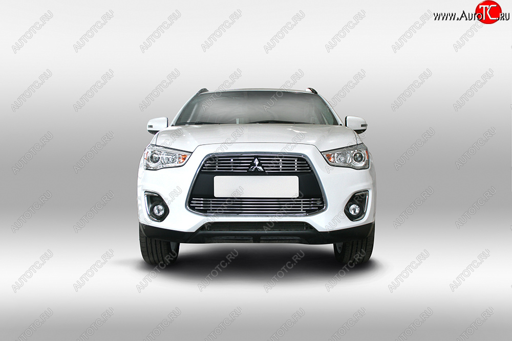 206 р. Декоративный элемент воздухозаборника Souz96 нержавеющая сталь Mitsubishi ASX 1-ый рестайлинг (2013-2016) (Хром 10 мм)  с доставкой в г. Майкоп