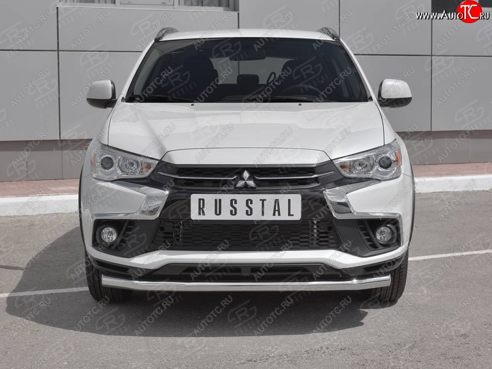 15 299 р. Защита переднего бампера (Ø63 мм, секции, нержавейка) SLITKOFF  Mitsubishi ASX (2017-2020) 2-ой рестайлинг  с доставкой в г. Майкоп
