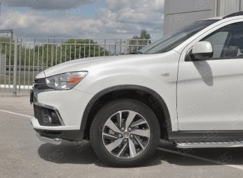 15 299 р. Защита переднего бампера (Ø63 мм, секции, нержавейка) SLITKOFF  Mitsubishi ASX (2017-2020) 2-ой рестайлинг  с доставкой в г. Майкоп. Увеличить фотографию 3