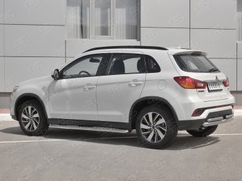 16 699 р. Защита заднего бампера (Ø63/2 по 42 мм, нержавейка) SLITKOFF  Mitsubishi ASX (2017-2020) 2-ой рестайлинг  с доставкой в г. Майкоп. Увеличить фотографию 2