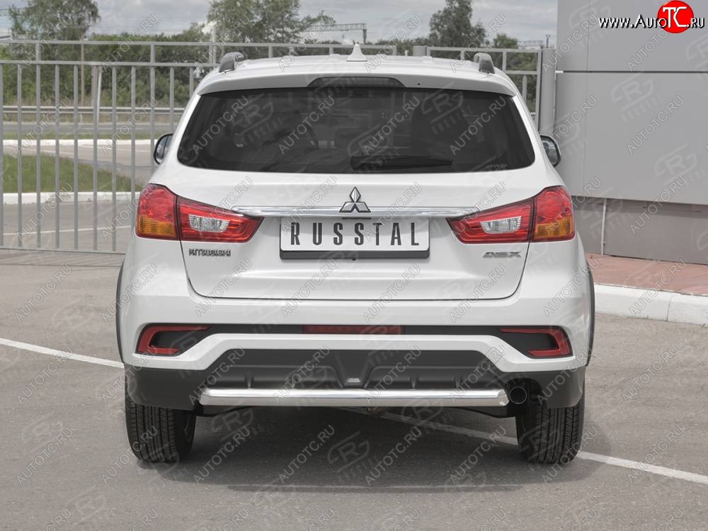 14 749 р. Защита заднего бампера (Ø63 мм, нержавейка) RUSSTAL  Mitsubishi ASX (2017-2020) 2-ой рестайлинг  с доставкой в г. Майкоп