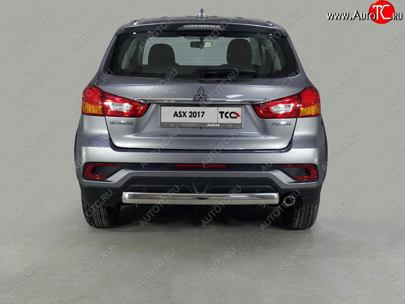 15 899 р. Защита заднего бампера (овальная) ТСС (нержавейка d75х42 мм)  Mitsubishi ASX (2017-2020) 2-ой рестайлинг  с доставкой в г. Майкоп