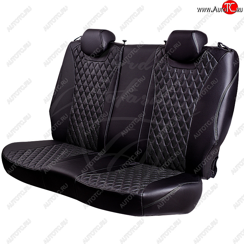 13 949 р. Чехлы для сидений Lord Autofashion Байрон (экокожа, раздельная спинка, 3 Г-образных подголовника)  Mitsubishi ASX (2010-2020) дорестайлинг, 1-ый рестайлинг, 2-ой рестайлинг (Черный, вставка черная, строчка черная)  с доставкой в г. Майкоп