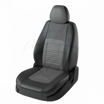 Чехлы для сидений Lord Autofashion Турин (экокожа) Mitsubishi ASX 1-ый рестайлинг (2013-2016) (Черный, вставка серая)