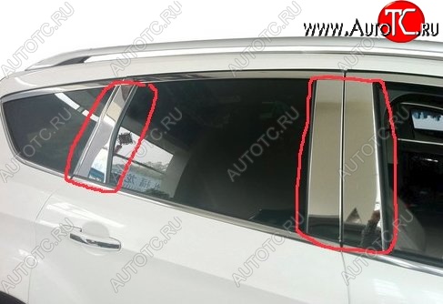 4 749 р. Центральные накладки на стойки дверей СТ Mitsubishi ASX дорестайлинг (2010-2012) (Неокрашенные)  с доставкой в г. Майкоп