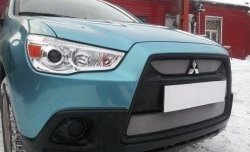 4 049 р. Сетка на бампер Allest (матовый хром) Mitsubishi ASX дорестайлинг (2010-2012)  с доставкой в г. Майкоп. Увеличить фотографию 2