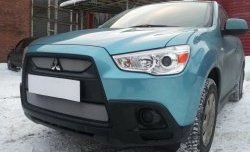 4 049 р. Сетка на бампер Allest (матовый хром) Mitsubishi ASX дорестайлинг (2010-2012)  с доставкой в г. Майкоп. Увеличить фотографию 3