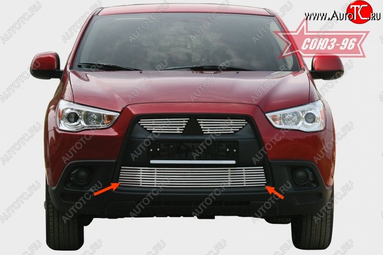 4 544 р. Декоративный элемент воздухозаборника Souz-96 (d10) Mitsubishi ASX дорестайлинг (2010-2012)  с доставкой в г. Майкоп