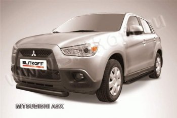 Защита переднего бампера из трубы d76 Slitkoff Mitsubishi ASX (2010-2012) дорестайлинг