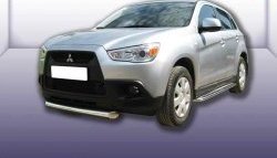 Защита переднего бампера из короткой трубы диаметром 76 мм Slitkoff Mitsubishi ASX (2010-2012) дорестайлинг