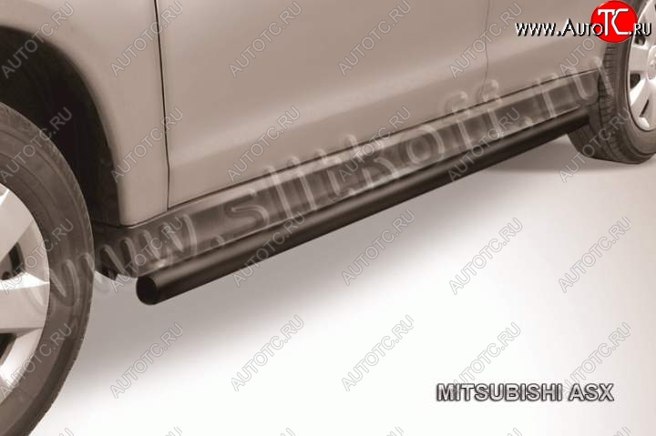 11 699 р. Защита порогов Slitkoff  Mitsubishi ASX (2010-2012) дорестайлинг (Цвет: серебристый)  с доставкой в г. Майкоп