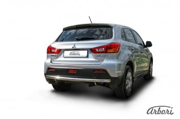 12 149 р. Защита заднего бампера Arbori (нержавейка, 1 труба d57 mm). Mitsubishi ASX дорестайлинг (2010-2012)  с доставкой в г. Майкоп. Увеличить фотографию 2