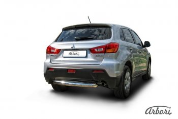 10 772 р. Защита заднего бампера Arbori (короткая, нержавейка, 1 труба d57 mm). Mitsubishi ASX дорестайлинг (2010-2012)  с доставкой в г. Майкоп. Увеличить фотографию 2