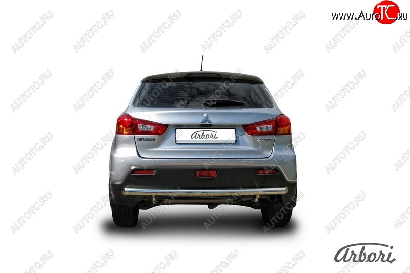 12 149 р. Защита заднего бампера Arbori (нержавейка, 1 труба d57 mm). Mitsubishi ASX дорестайлинг (2010-2012)  с доставкой в г. Майкоп