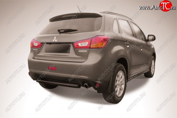 6 839 р. Защита заднего бампера Arbori (короткая, черная, 1 труба d76 mm). Mitsubishi ASX 1-ый рестайлинг (2013-2016)  с доставкой в г. Майкоп