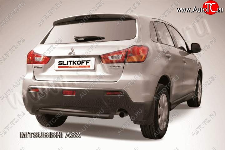 7 599 р. Защита заднего бампера из трубы d57 Slitkoff  Mitsubishi ASX (2010-2012) дорестайлинг (Цвет: серебристый)  с доставкой в г. Майкоп