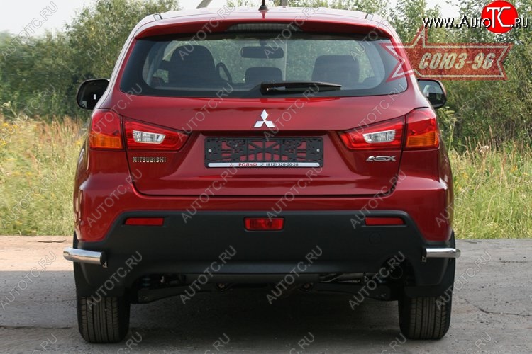 7 739 р. Защита заднего бампера из боковых уголков Souz-96 (d42) Mitsubishi ASX дорестайлинг (2010-2012)  с доставкой в г. Майкоп