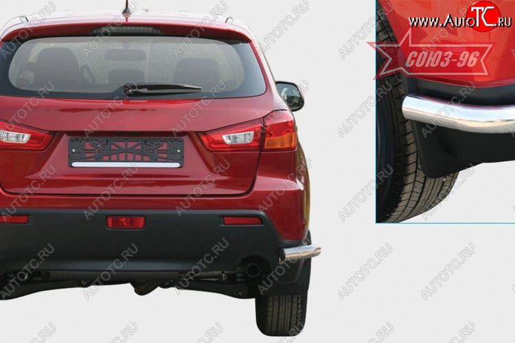 7 505 р. Защита заднего бампера Souz-96 из боковых уголков (d60) Mitsubishi ASX дорестайлинг (2010-2012)  с доставкой в г. Майкоп